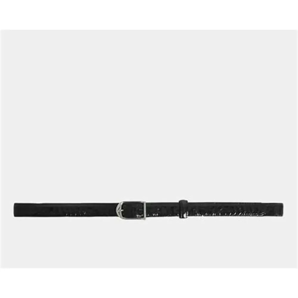Zadig & Voltaire Rise 20mm Embossed Croco Belt Black Large NWT Quiet Luxury Thin